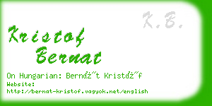 kristof bernat business card